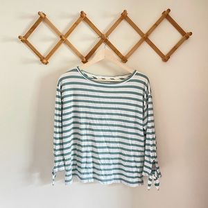 Madewell striped 3/4 tie sleeved top